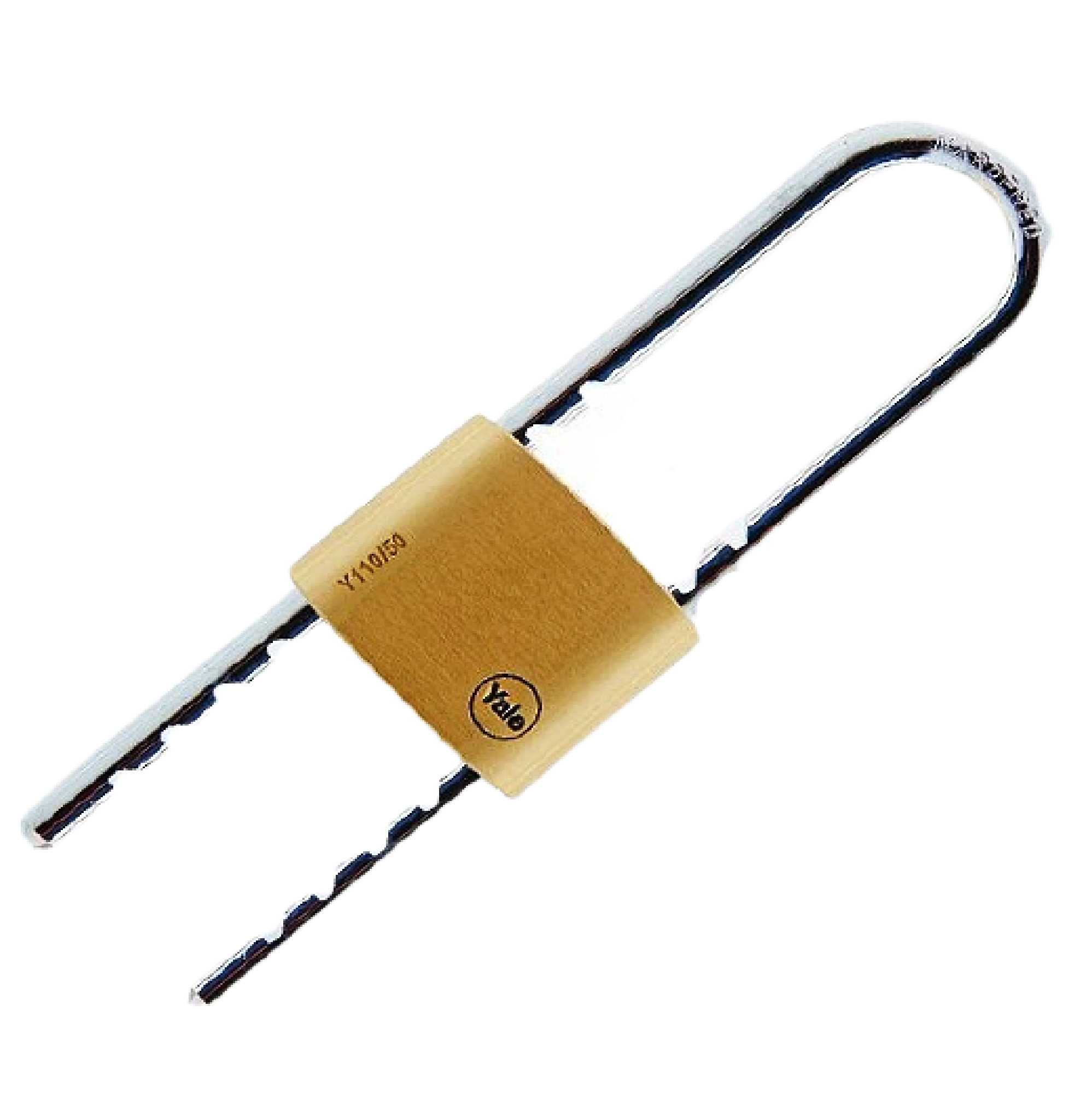 Yale 50MM ADJUSTABLE Long Shackle BRASS Padlock OUTDOOR Grade Y110/50/155/1